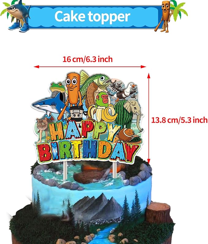 Italian Brainrot Party Decorations Set - Banner, Balloons, Cupcake Toppers, Themed Halloween, Birthday Parties Fun Party Supplies for Celebration