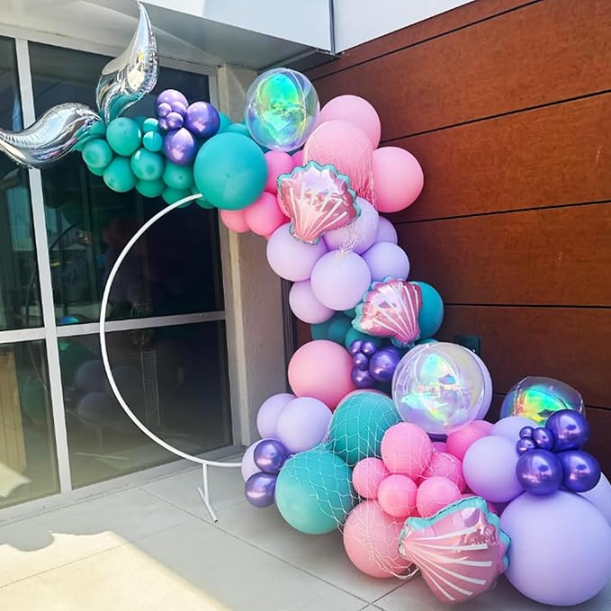 Pink and Purple Balloons, 60PCS 12Inch Purple Pink Teal Blue Balloons and Gold Birthday Balloon for Girls Princess Birthday Mermaid Baby Shower Party Decorations