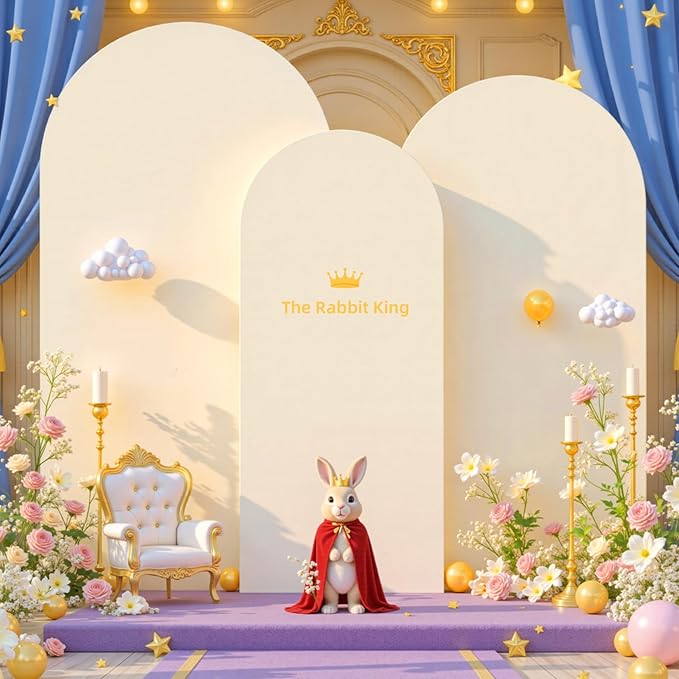 (7.2FT, 6.6FT, 6FT) Wedding Arch Cover Set of 3 Champagne Spandex Fitted Arch Cover for Round Top Chiara Backdrop Stand Covers for Birthday Party Banquet Photo Background Decoration