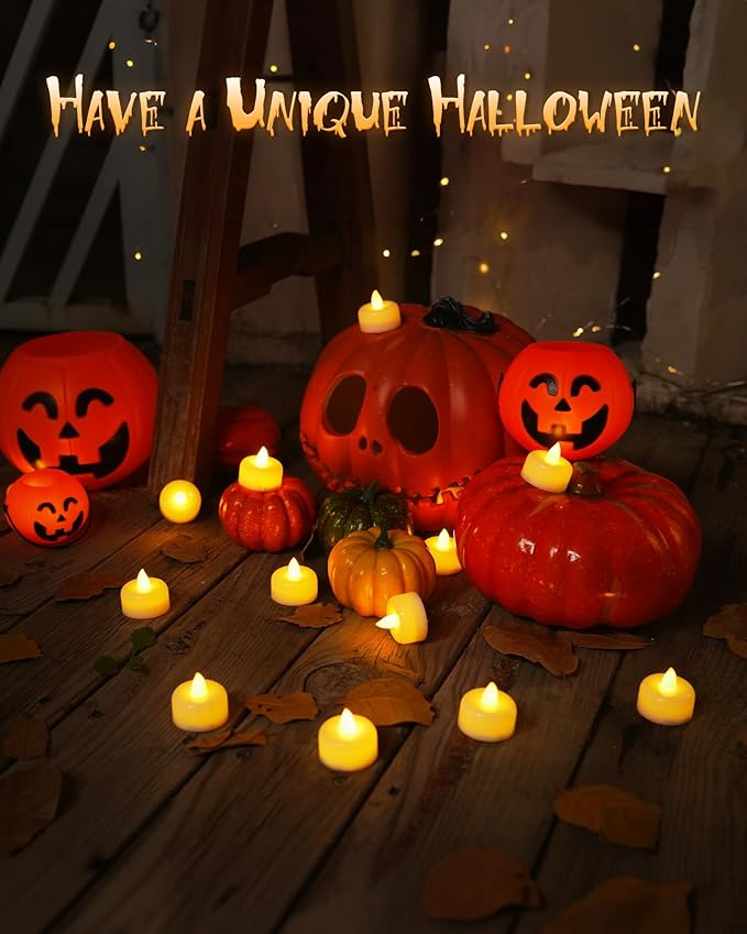 Raycare 100Pack Flameless Candles, Battery Operated LED Tea Lights, Long Lasting Fake Candles, Electric Candles for Wedding, Holiday Party, Centerpieces, Home Decor, Halloween, Christmas