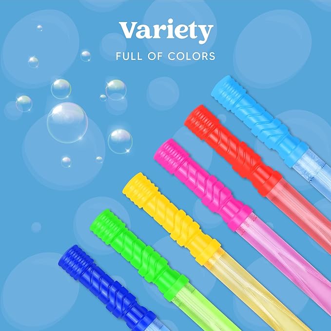 JOYIN 36 Pack 14.6’’ Big Bubble Wands Bulk, Bubble Blower for Kids, Party Favors, Easter, Birthday, Summer Outdoor & Indoor Activity