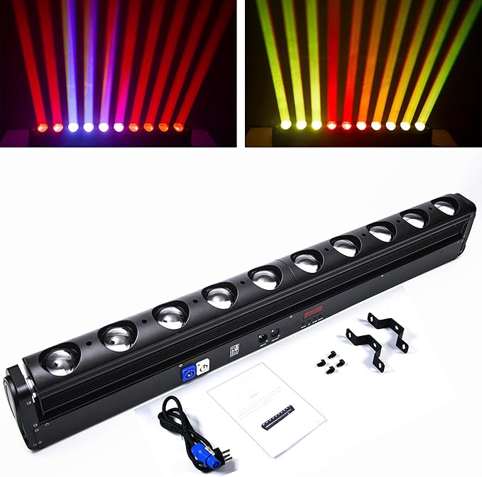 10LED Stage Wash Light Bar DMX Moving Head RGBW Color Strip Beam Strobe Beam DJ Lighting Wall Washer Lights Stage Lighting for KTV Club Ball Disco Wedding Party