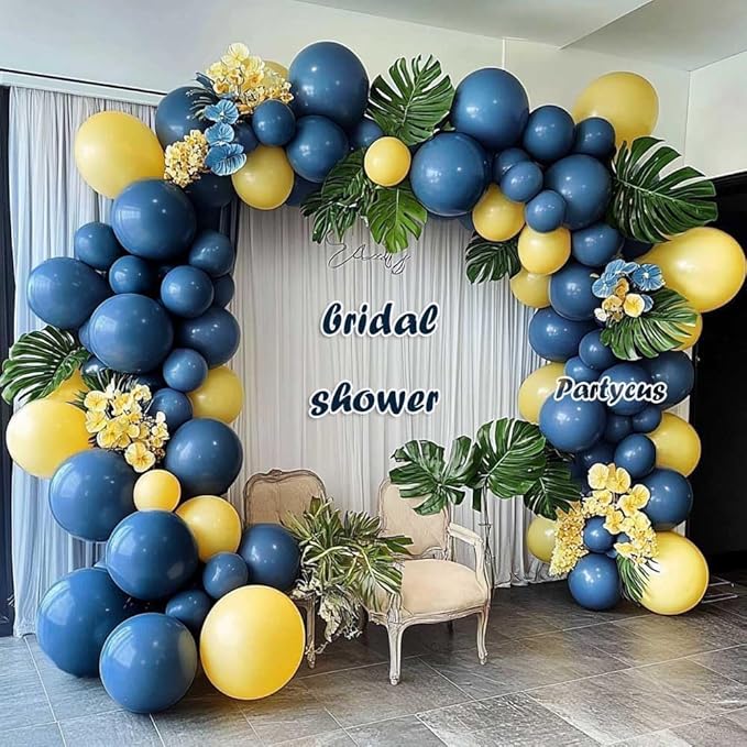 Dusty Blue Balloons Different Sizes Double Stuffed Dark Slate Blue Balloon Garland Arch Kit for Baby Shower Birthday Bridal Fall Halloween Party Decoration