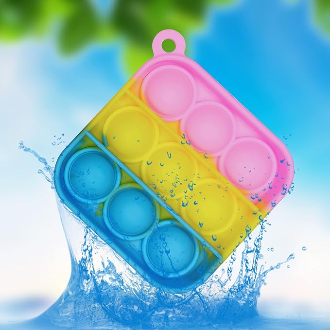 30 Pcs Mini Pop Bubble Fidget Toys, Silicone Keychain Small Pop Bulk for Party Favors, Classroom Prizes, Reliever Hand Toy Goodie Bag Stuffers Halloween Christmas Birthday Gifts for Kids Students
