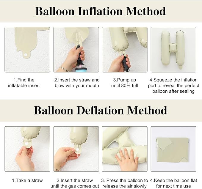 16 Inch Beige Happy Birthday Balloon Banner, Cream White Foil Happy Birthday Balloons Sign for Boys Girls Men Women Birthday Party Decorations Supplies