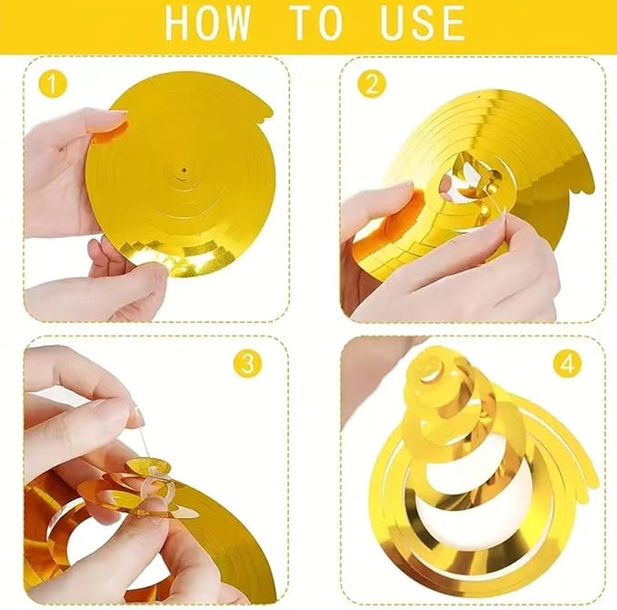 Blue Birthday Decorations, Happy Birthday Banner with Honeycomb Balls, Circle Dot Garland and Hanging Swirl Decorations for Women Men Boys Girls (Blue Gold)