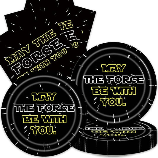 40Pcs Galaxy Birthday Party Decorations Star Plates and Napkins Baby Shower Party Supplies Set for 20 Guests