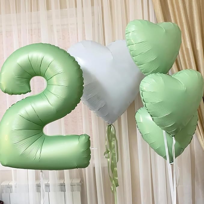 Sage Green Heart Balloons,12Pcs 18 Inch Oliver Green Foil Love Heart Shaped Balloons for Jungle Birthday Wedding Anniversary Graduation Baby Shower Valentines Day Decorations