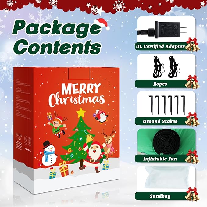 Taman 8 FT Christmas Inflatable Decorations, Large Dinosaur with Santa Claus Propeller Built-in Bright LED Light Blow Up for Yard, Garden,Lawn Outdoor Holiday Yard Decorations