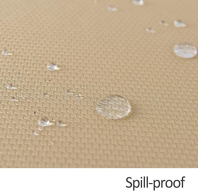 maxmill Textured Tablecloth Stain Resistant Waterproof and Wrinkle Resistant Washable Table Cloth, Fabric Table Cover for Dining Room and Outdoor Use, Rectangle 60 x 120 Inch, Beige