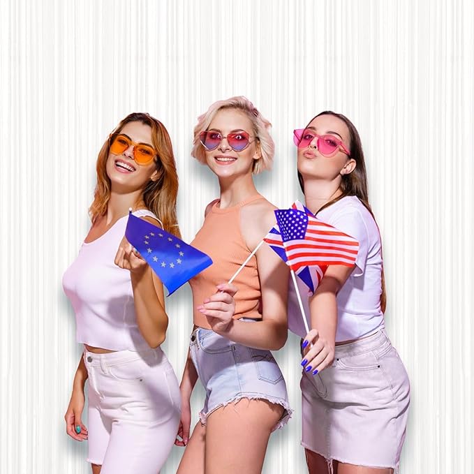 2 Pack White Tinsel Foil Fringe Curtains, White Party Decorations, Metallic Tinsel Party Streamers Backdrop for Birthday Baby Shower Graduation Wedding Anniversary Party Decorations