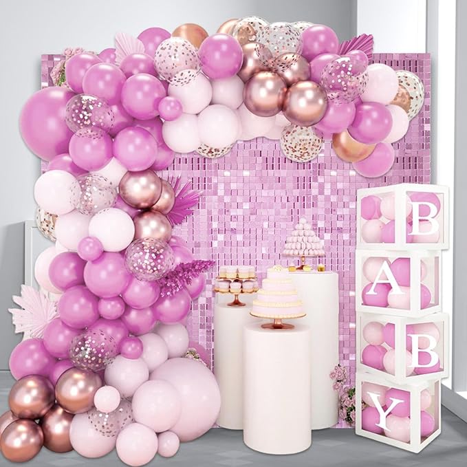 36 PCS Light Pink Shimmer Wall Backdrop, Square Sequin Photo Backdrops Panel, Glitter Wall Background for Birthdays, Weddings, Halloween, Engagements, Disco Bachelorette Party Decoration (6FTx6FT)