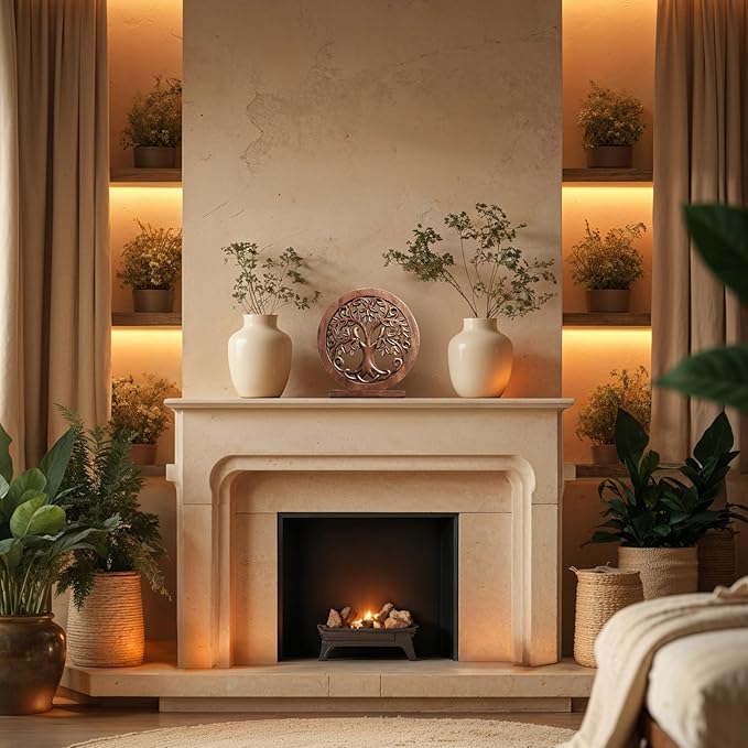 Decozen Solid Wood Tree Sculpture - Home Decor, Living Room, Boho, Coffee Table, Centerpiece Table Decorations, Mantle, Dining Table Centerpiece, Bathroom Shelf, Farmhouse, Christmas Decorations