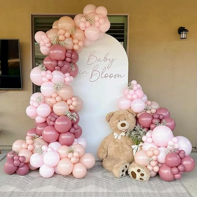 Pink and Purple Balloons 12inch Dusty Purple Blush Pink Balloon for Neutral Birthday Party Decorations Pale Nude Apricot Latex Balloons for Arch Boho Bridal Wildflower Baby Shower