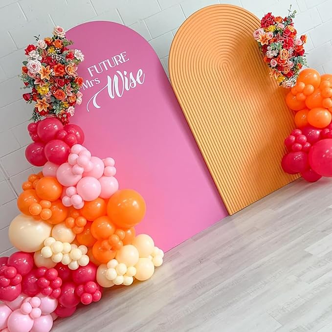 Pink and Orange Balloons, 60 Pcs Hot Pink Orange Balloons, 12 Inch Latex Balloon for Birthday Bridal Shower Wedding Engagement Thanksgiving Summer Party Decoration Supplies