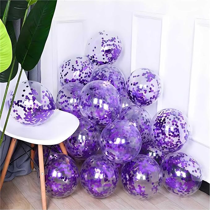 Purple Metallic Foil Confetti 8000 Pcs Shiny Round Table Confetti for Fill Balloon Wedding Graduation Party Decorations,60g of pack