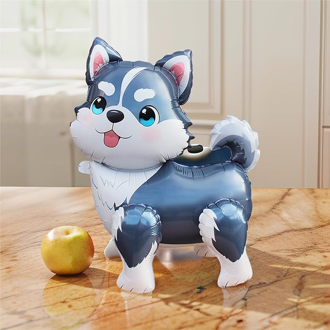 3D Animal Dog Balloons,Standing Pet Puppy Dog Balloon Husky Balloon For Birthday Party Supplies Decoration,Kids Animal Theme Doggy Mylar Foil Balloons Gift