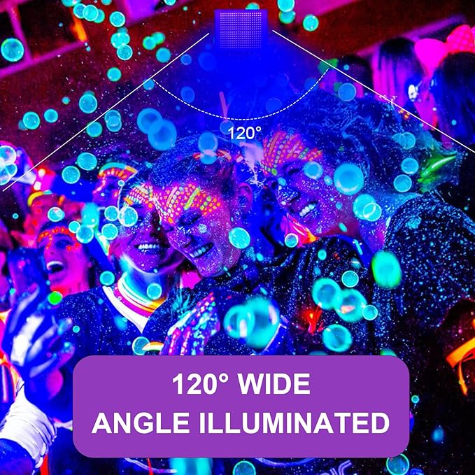 300W Black Lights, Blacklight Flood Light with Plug and Switch,for Glow Party, Black Light Party, Halloween, Body Paint, Neon Glow, Fluorescent Poster, Stage Lighting