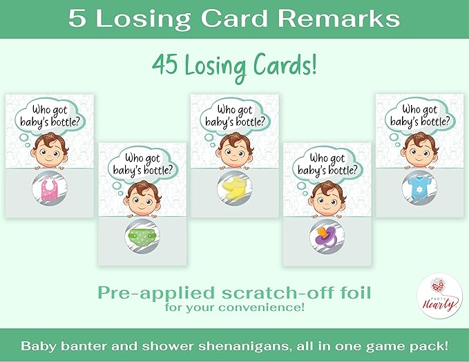 Party Hearty Baby Shower Games for Girl and Boy, 40 Emoji Scratch Off Lottery Tickets, Baby Games Ideas, Scratch Off Game