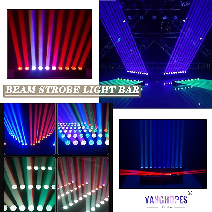 10LED Stage Wash Light Bar DMX Moving Head RGBW Color Strip Beam Strobe Beam DJ Lighting Wall Washer Lights Stage Lighting for KTV Club Ball Disco Wedding Party