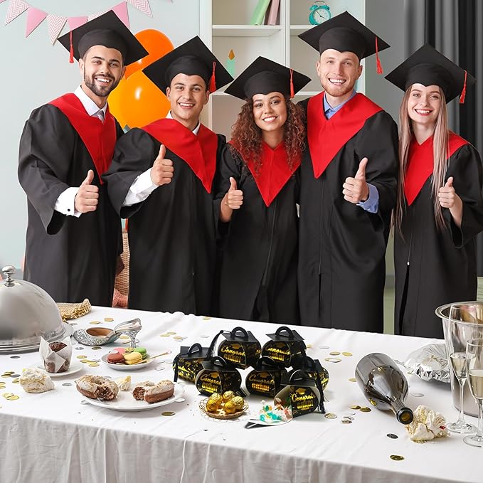 COTOPHER 36 Pcs Graduation Cap Gift Boxes with Tassel, Class of 2025 Graduation Candy Boxes Centerpieces for Tables Party Decorations, Mini Treat Chocolate Box Graduate Favors Supplies