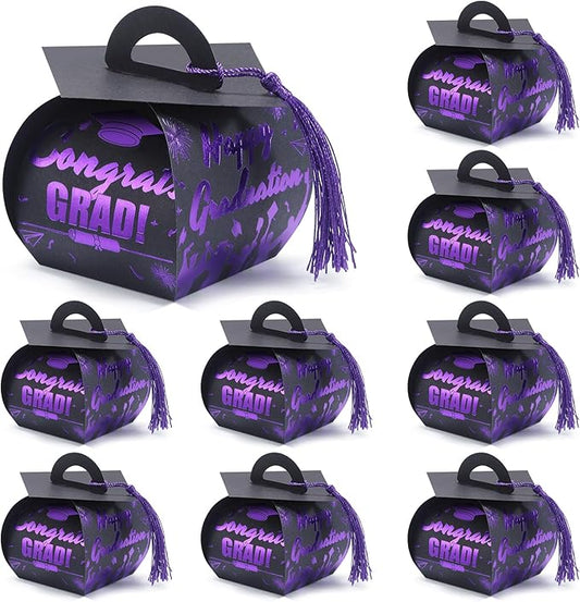 COTOPHER 36 Pcs Graduation Cap Gift Boxes with Tassel, Class of 2025 Graduation Candy Boxes Centerpieces for Tables Party Decorations, Mini Treat Chocolate Box Graduate Favors Supplies