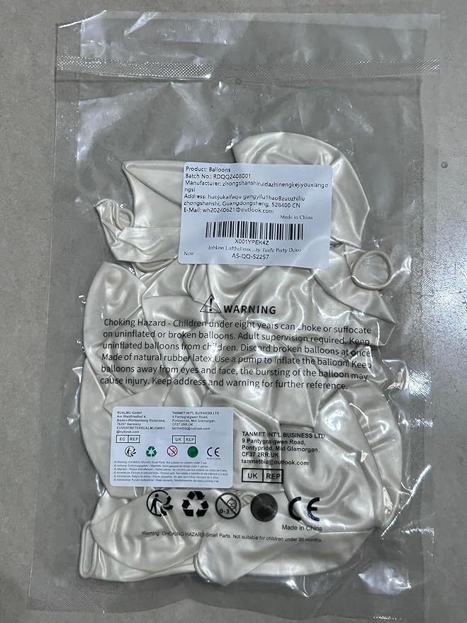 Pearl White Balloons, 12 Inch 30 Pcs Bright Royal Clear Latex Balloons for Arch Helium Birthday Wedding Baby Shower Anniversary Party Decorations