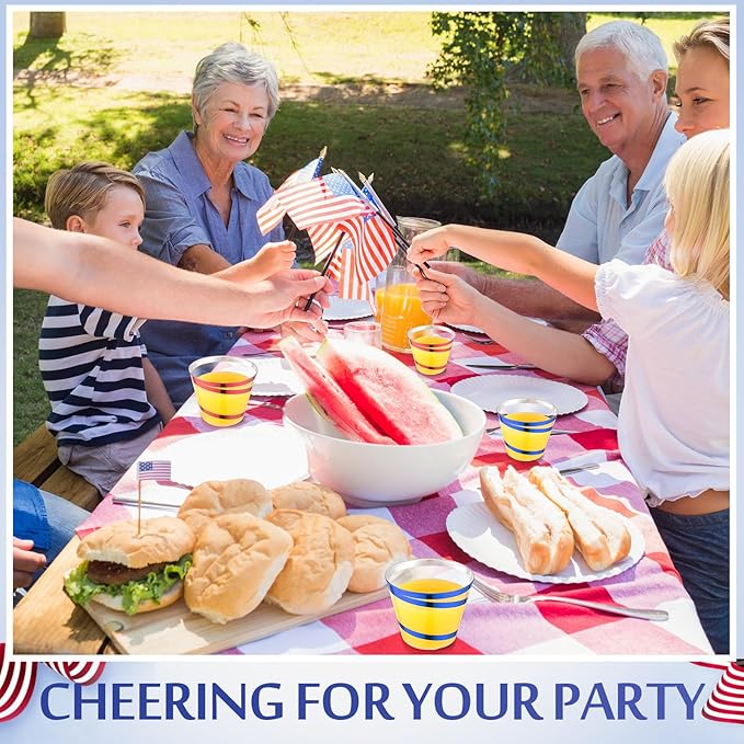 Gejoy 9 oz Rimmed Swirl Plastic Cups Disposable Wine Drinking Cups Clear Elegant Halloween Tumblers for Christmas Party Supplies(Red, Blue,100 Pcs)