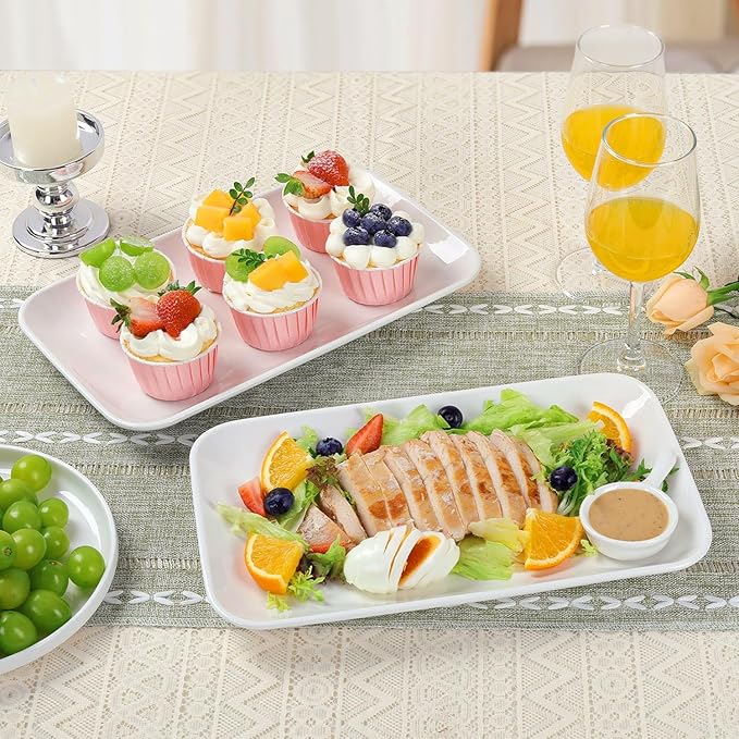 HAPPY KIT 3 Tier Serving Tray Set with Gold Freely Combinable Rack,12 Inch Tiered Tray Stand,Widened Porcelain Platters,Decor Cupcake Stand for Christmas Party Display,Dessert Trays Collapsible