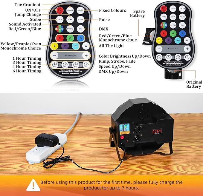 Rechargeable Par Can Lights U`King Wireless LED Uplights Battery Powered Uplighting RGB 36W Stage Lighting for Events DJ Disco Wedding Party - 4 Pack