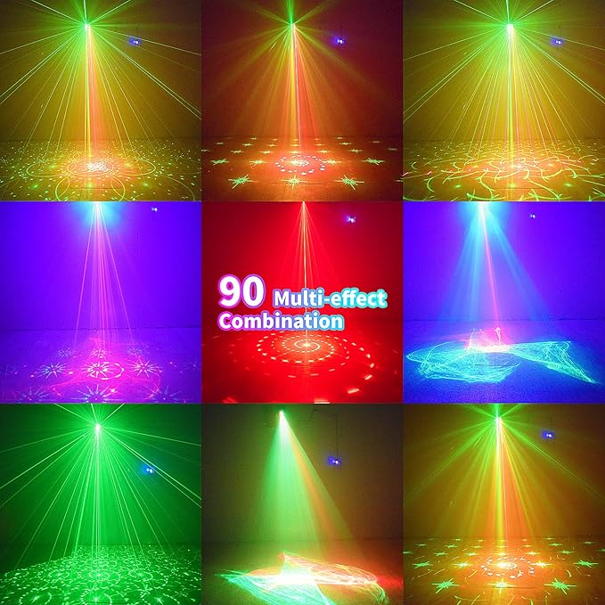 DJ Disco Party Lights Battery Powered - Northern Laser Light Effect RGB Led Sound Activated Strobe Lighting with Remote Control for Indoor Birthday Halloween Karaoke Club KTV