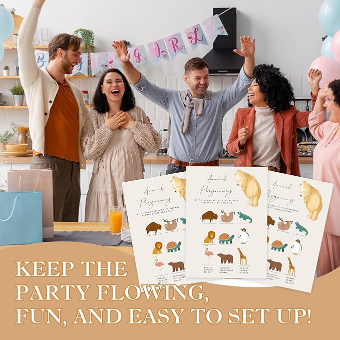 Winnie Baby Shower Games, Animal Pregnancy, Set of 30 Cards, Winnie The Pooh Party Favors, Baby Shower Party Games & Activities