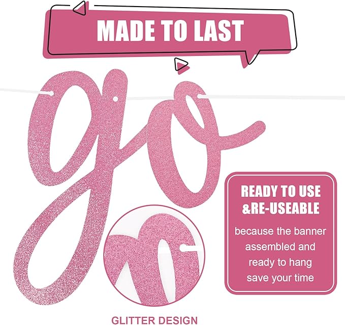 Pink Go Shawty It's Your Birthday Banner Balloons Set, Glitter Happy Birthday Banner with Pink White Confetti Balloon Silver Star Foil Balloon for Women Hip Hop Rap Theme Birthday Party Decorations