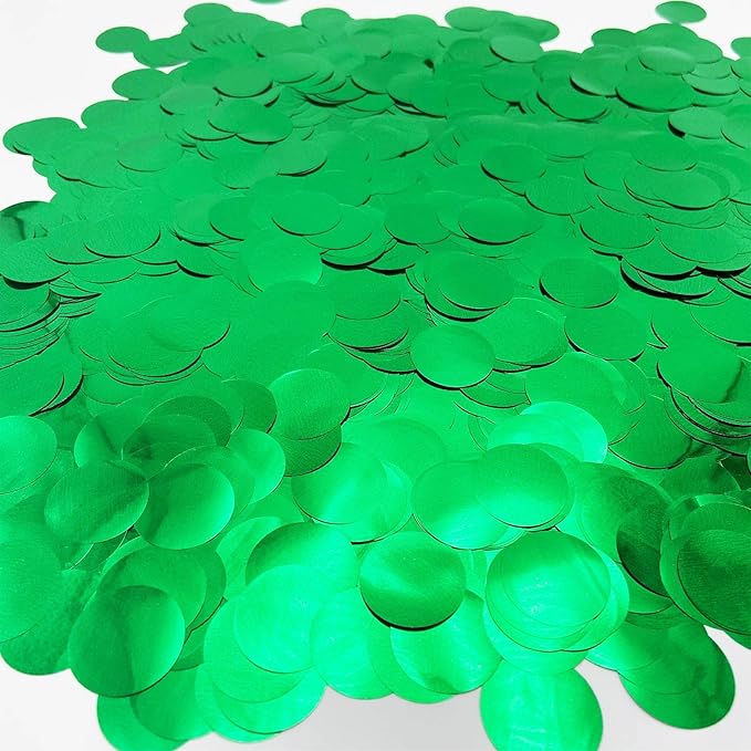 Green Confetti 5000 Pieces 1 Inch Table Confetti Glitter Dots for Wedding Baby Shower Birthday Party Table Decorations(1.76 OZ)