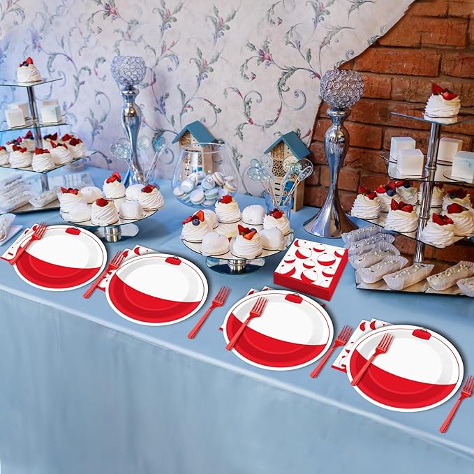 ZOIIWA 96 Pieces Gone Fishing Party Plates Napkins Fishin' Tableware Set for Fishing Themed Table Decorations Supplies Birthday Dessert Plates Forks for 24 Guests Disposable Party Favors