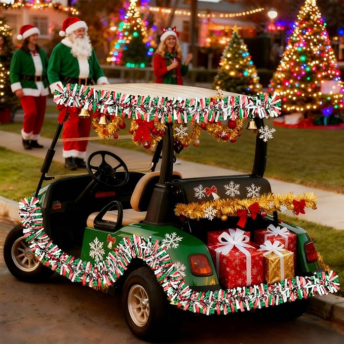 50Ft Christmas Tinsel Garland Red Green and White Xmas Tree Decorations Metallic Glitter Twist Garland for Christmas Decorations Anniversary Birthday Wedding Holiday Supplies Indoor Outdoor Supplies