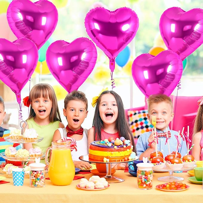 12 Pcs Heart Balloons,18 Inch Rosered Heart Foil Balloons Love Balloon Valentine Balloon for Birthday Party Wedding Engagement Party Baby Shower Valentine Day Decorations (rosered)