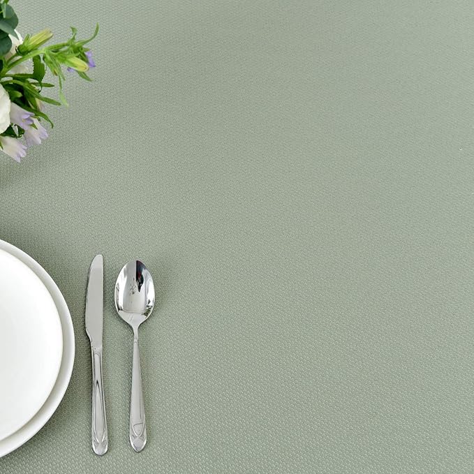 maxmill Jacquard Square Tablecloth Stain Resistant Spillproof Wrinkle Free Washable Soft Table Cloth, Decorative Fabric Table Cover for Dining Room, Indoor and Outdoor Use, 52 x 52 Inch Sage Green