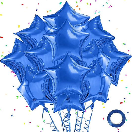 Blue Balloons Star Balloons Christmas Gifts Graduation Foil Balloon Mylar Helium Metallic 12pcs 18 Inch Arch Kit Blue Birthday Decorations Party Decorations Baby Shower Anniversary Wedding Halloween