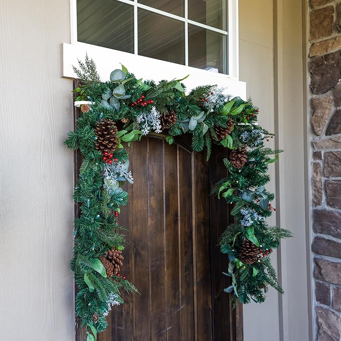 VILLAGE LIGHTING COMPANY [Front Door Garland Hanger] - Adjustable to Different Door Widths | Heavy-Duty Cast Iron | Decorative Christmas and Holiday Decor | No Nails, Screws, or Damage