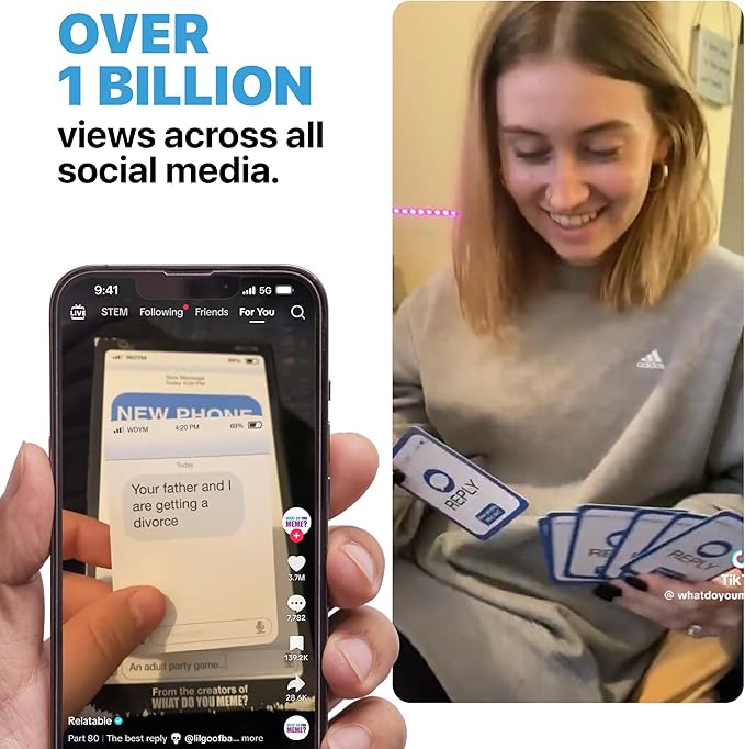 New Phone, Who Dis? By Relatable, The Offline Text Message Party Game for Adults, Spicier Edition Includes 100 Inbox Cards & 300 Reply Cards, The Perfect Gifts For Friends, & Christmas Party Games