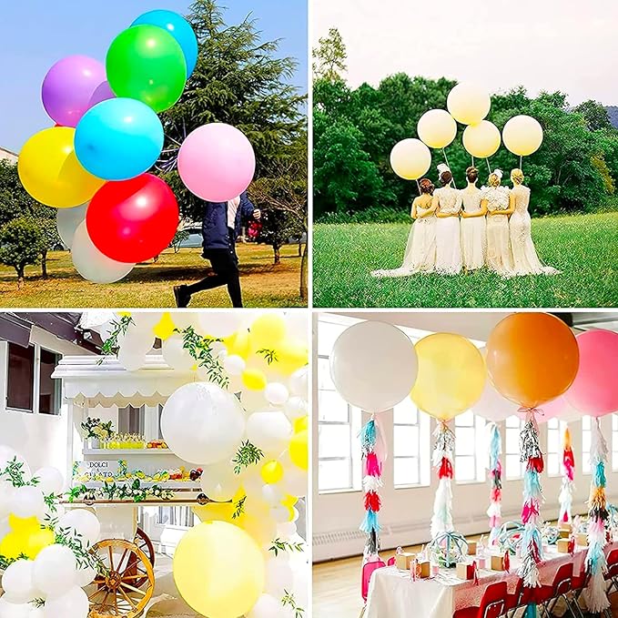 PartyWoo Pastel Yellow Balloons 4pcs 36 Inch Light Pale Yellow Latex Helium Balloons for Graduation Baby Shower Gender Reveal Easter Little Cutie Bee Birthday Summer Party Decorations Yellow-Q07