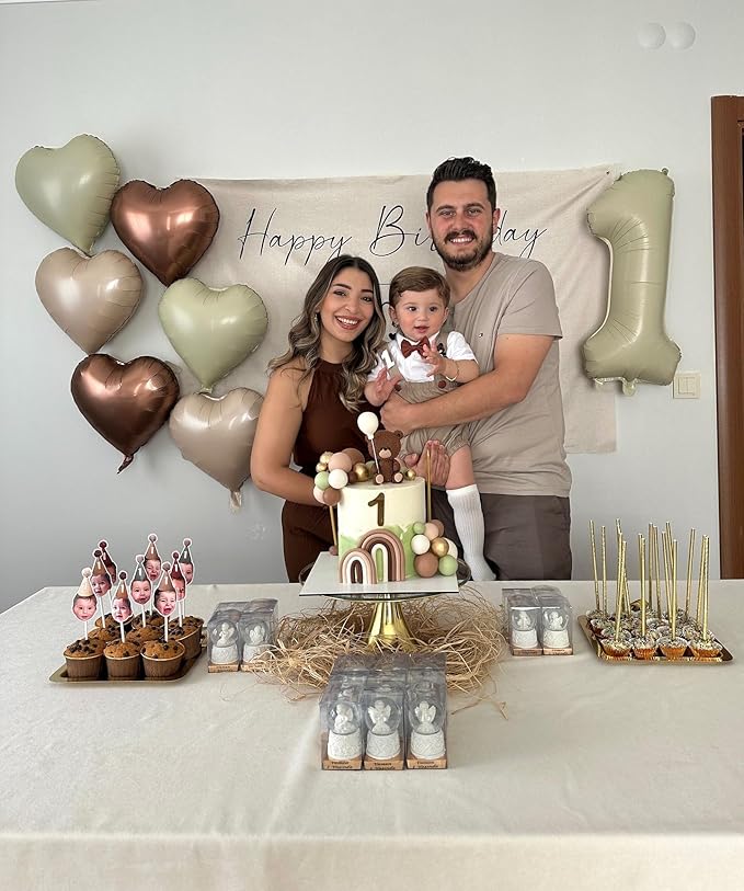 Sand White Brown Heart Balloons,10Pcs Apricot Beige Foil Heart Shaped Balloons,18Inch Boho Cream Nude Neutral Helium Balloon for Valentines Engagement Birthday Baby Shower Wedding Party Decorations