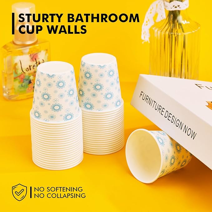 RACETOP [300 Pack] Paper Cups 3 oz, Bathroom Cups 3 oz, Disposable Bathroom Paper Cups, Small Mouthwash Cups, Ideal for Party, Travel, Events, Picnic
