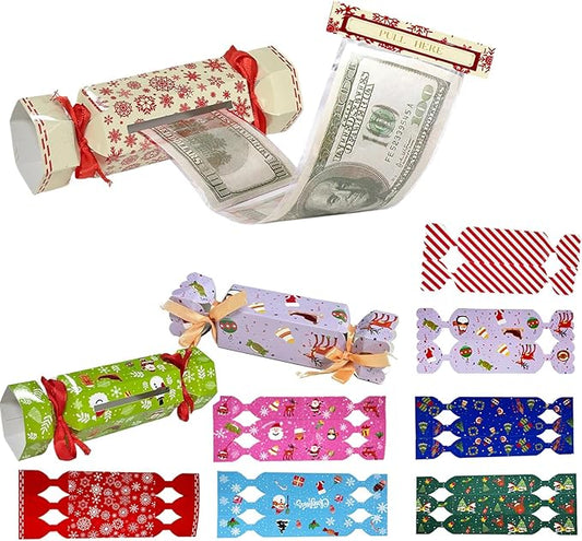 20PCS Christmas Surprise Money Pull Pouch, Creative Ways to Give Gifts, DIY Christmas Candy Shape Money Holder Gift Box, Party Favor for Holiday Decor Supplies