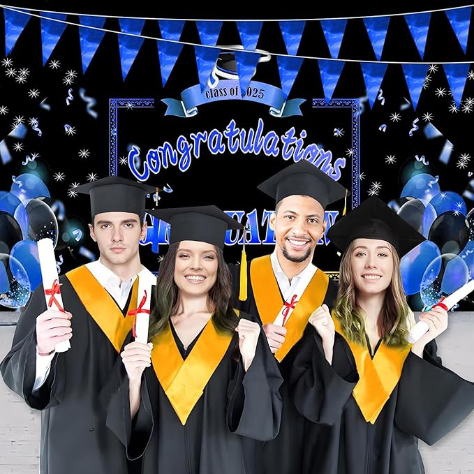 32.8FT Blue Glitter Triangle Pennant Banner Flag Metallic Bunting Fabric Garland for Christmas Graduation Wedding Engagement Anniversary Bachelorette Birthday Bridal Shower Valentine's Party Decor