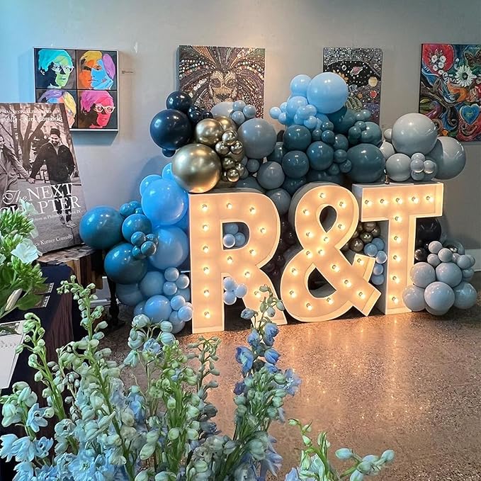 50 Pcs 12 Inch Dusty Blue Balloons, Round Latex Balloons for Boys, Girls, General Celebration, Christmas, New Year, Wedding, Birthday, Gender Reveal, Boho Party