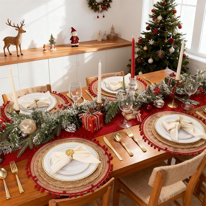 WDF 175PCS White and Gold Plastic Plates - Gold Plates Disposable - 25 Guest Thanksgiving Disposable Dinnerware Sets Include 50 Plate, 25 Cutlery, 25 Napkins and 25 Cups for Party/Thanksgiving/Wedding