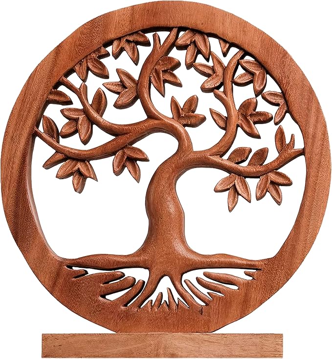 Decozen Solid Wood Tree Sculpture - Christmas Decor, Home Decor, Living Room, Boho, Coffee Table, Centerpiece Table Decorations, Mantle, Dining Table Centerpiece, Bathroom Shelf, Farmhouse