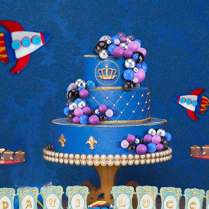 108 Pcs Balls Cake Topper DIY Cupcake Insert Foam Balloons for Cake Baking Wedding Anniversary Birthday Decoration(Elegant Colors,Multi Sizes)